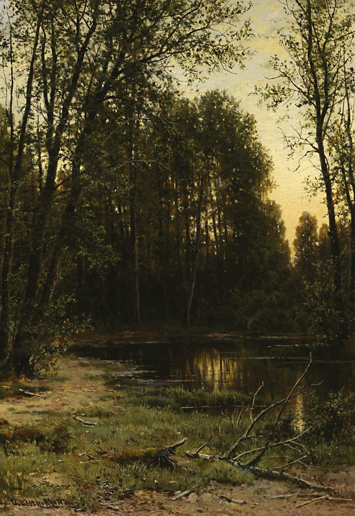 Шишкин. Речная заводь в лесу. 1889-1890