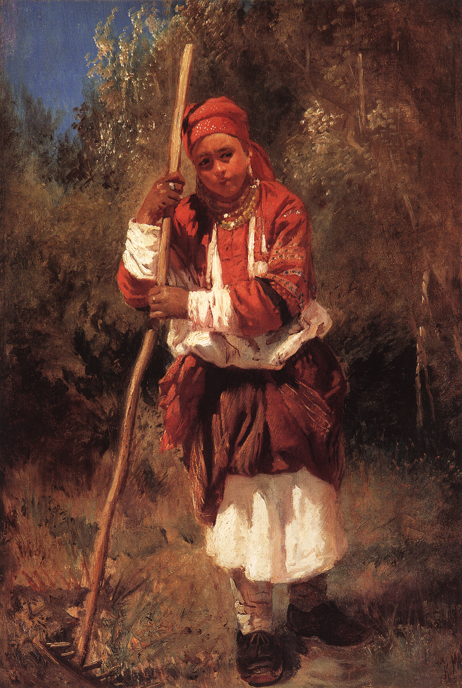 Маковский К.. Малороссиянка с граблями. 1870-е